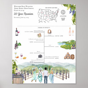 Reünie Reisplan Schema Welkom Poster