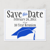 Reunion Class Save the Date Blue Gradup Briefkaart (Voorkant)