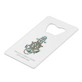 Reunion cruise van aangepaste Nautical Anchor Fami Kredietkaart Flessenopener (Achterkant Gekanteld)