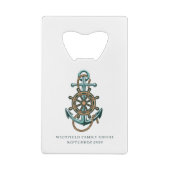 Reunion cruise van aangepaste Nautical Anchor Fami Kredietkaart Flessenopener (Achterkant)