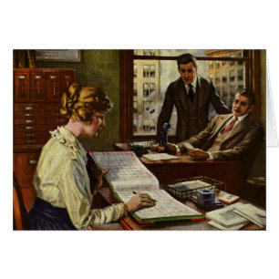 Réunion d'affaires vintage, bureau avec des cadres