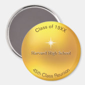 Réunion de classe sur un aimant de cadeau doré (Recto/Verso)