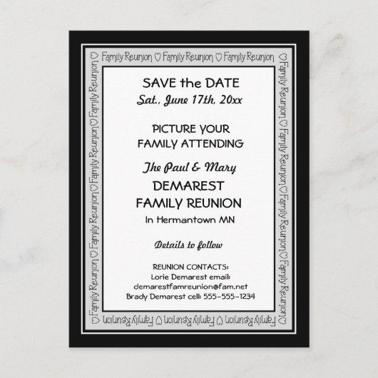 Réunion de famille carte postale de la frontière S (Devant)