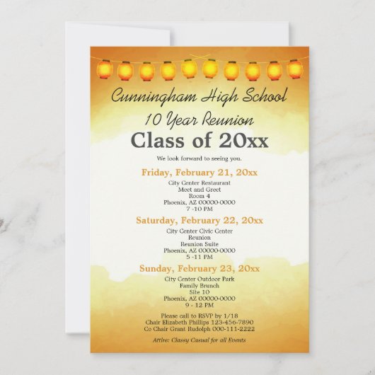 Réunion de l'aquarelle d'or Invitation Modèle de 3 (Devant)