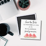 Réunion Familiale Enregistrer La Date<br><div class="desc">Cet été Family Reunion Save The Date aimnet est décoré de pastèques aquarelles. Facile à personnaliser. Utilisez l'outil de conception pour modifier la taille, le style ou la couleur du texte. Parce que nous créons notre oeuvre, vous ne trouverez pas cette image exacte d'autres designers. Aquarelle originale © Michele Davies....</div>
