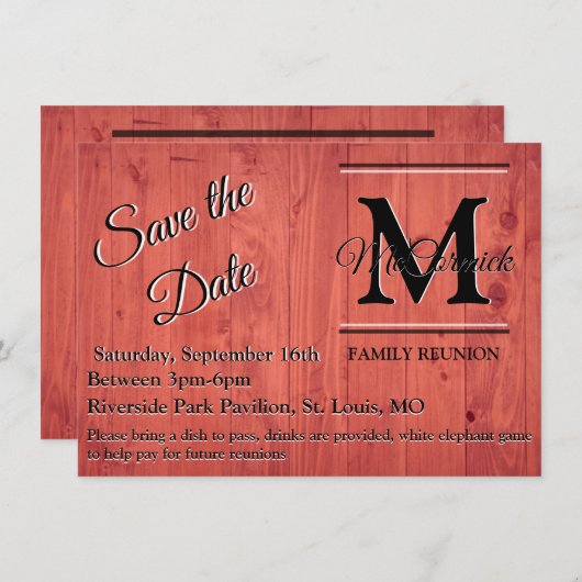 Réunion familiale Enregistrer la date Faire-part M (Devant / Derrière)