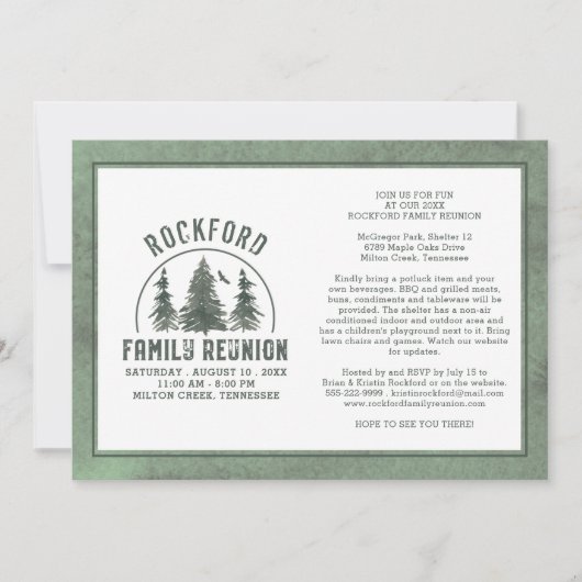 Réunion familiale Forêt rustique Invitation (Devant)