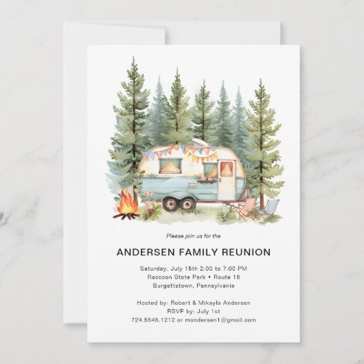 Réunion Moderne Forêt Rustique Simple Invitation (Devant)