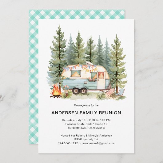 Réunion Moderne Forêt Rustique Simple Invitation (Devant / Derrière)