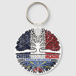 Réunion Réunionese French Tree Roots Flag Sleutelhanger