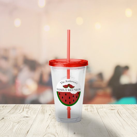 Reunion van de watermeloenzomerfamilie acryl drinkbeker