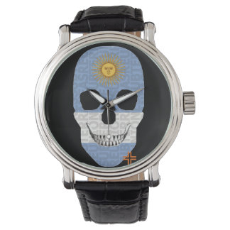 REUNIONES Argentina Watch Mannen zwarte leat Horloge