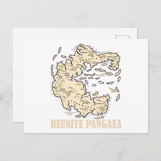 Reunite Pangaea Wereldkaart Geschiedenis Funny Geo Briefkaart (Voorkant / Achterkant)