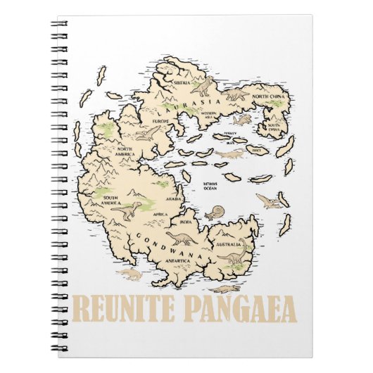 Reunite Pangaea Wereldkaart Geschiedenis Funny Geo Notitieboek (Voorkant)