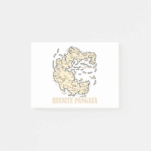 Reunite Pangaea Wereldkaart Geschiedenis Funny Geo Post-it® Notes (Voorkant)