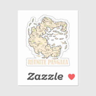 Reunite Pangaea Wereldkaart Geschiedenis Funny Geo Sticker