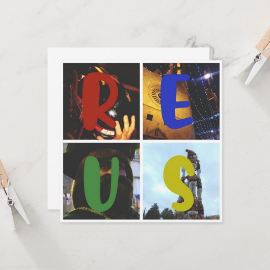 Reus 2x2 op Wenskaart Kaart (Voorkant / Achterkant in situ)