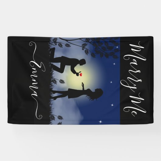 reus trouwt met me gepersonaliseerd voorstel spandoek (Horizontaal)