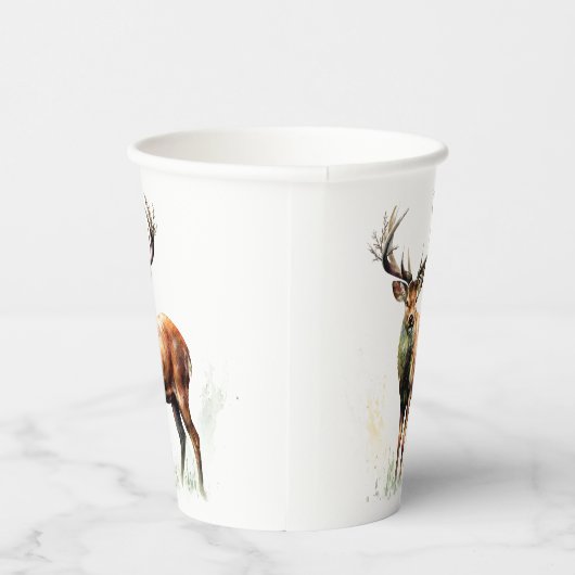 reusachtig hert in een rack papieren bekers (Rechts)