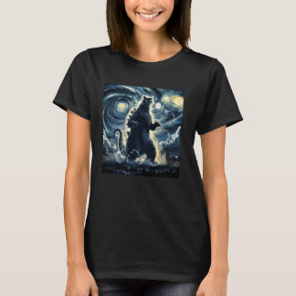 Reusachtig Kaiju Monster catzilla kat Japanse kuns T-shirt
