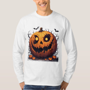 Reusachtige Jack O Lantern Met Siniстере Halloween T-shirt