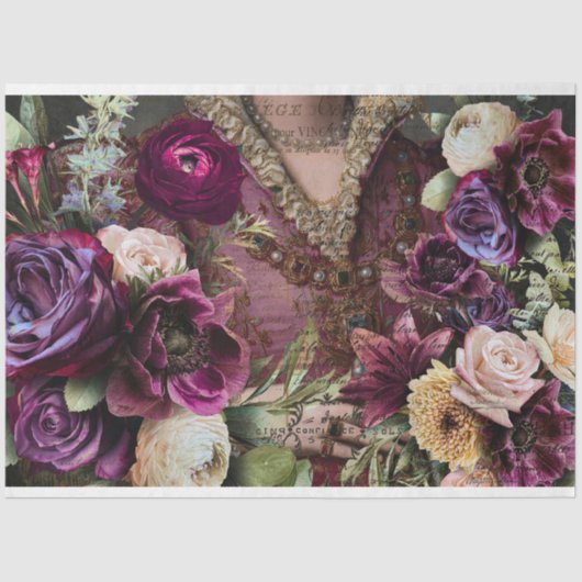 reusachtige ontvlechting van de Floral Tissuepapier (Voorkant)