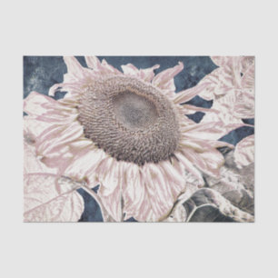 Reusachtige zonnebloemen Vintage grijs Sepia Decou Tissuepapier