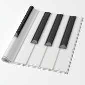 Reusbaar pianotoetsenbord papierrol (witte achterg cadeaupapier (Uitgerold)