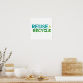 Reuse and Recyclen T-shirts en cadeaus Poster (Keuken)