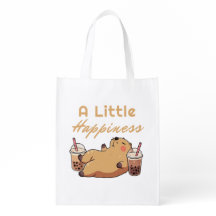 Capybara Bubble Tea Cute Sac fourre-tout