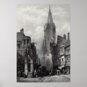 Reutlingen, gegraveerd door J.J. Crew Poster