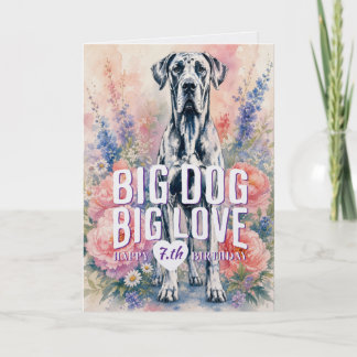reuze hond, grote liefde, gelukkige verjaardag Dog Kaart