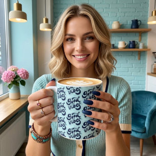 Reuze Koffiemok met Goede Vibes Extra Grote Beker