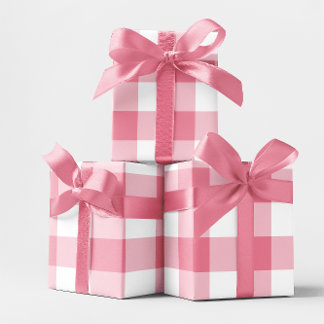 Reuze roze geruite stof cadeaupapier