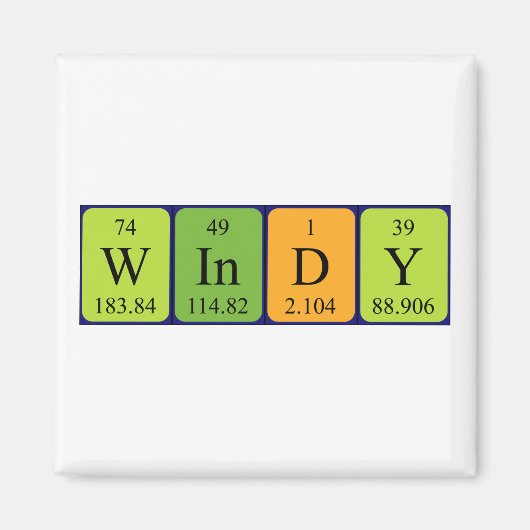 Reuzele periodieke tabelnaam magneet (Voorkant)