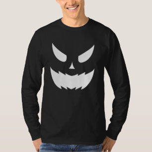 Reuzen Jack O Lantern Gezicht Enge Halloween Pom T-shirt