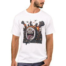 Reuzen Sushi Monster Aanval T-Shirt | Kaiju Horror