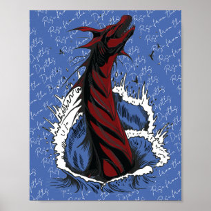 Reuzen Zeeslang Rode Zee Poster Golven