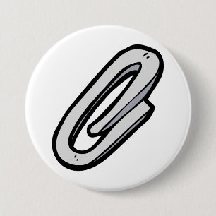 Reuzen Zilveren Paperclip Kantoor en Kantoorartike Ronde Button 7,6 Cm