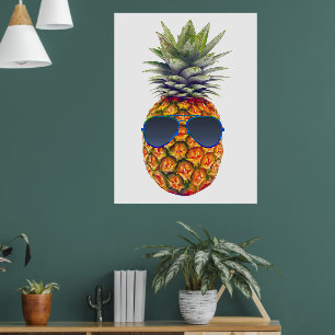 Reuzenananas die een zonnebril draagt, fijnproever poster