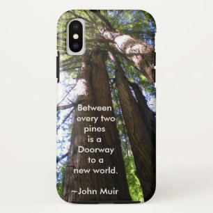 Reuzenbomen met Muir citaat iPhone X Hoesje