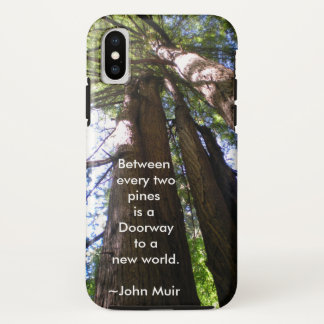 Reuzenbomen met Muir citaat iPhone X Hoesje