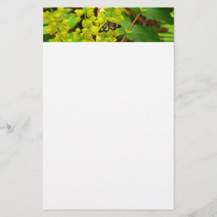 Reuzenboomvlinder en Oregonwijnbes Wilde Bloemen Briefpapier