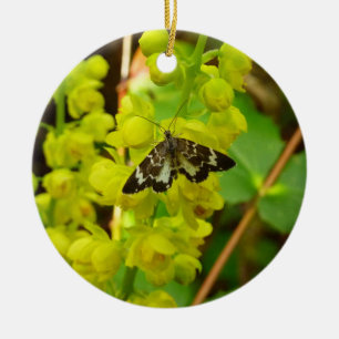 Reuzenboomvlinder en Oregonwijnbes Wilde Bloemen Keramisch Ornament