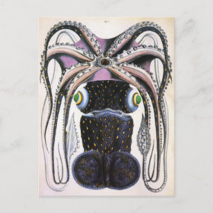 reuzeninktvis of octopus, zeedier briefkaart