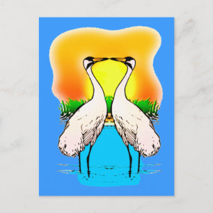 Reuzenkraanvogels Verliefd Briefkaart
