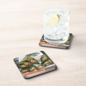 Reuzenmosselen Tsukiji vismarkt, Tokio, Japan Bier Onderzetter (Rechterzijde)