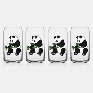 Reuzenpanda Eet Bamboe Blikvorm Glas