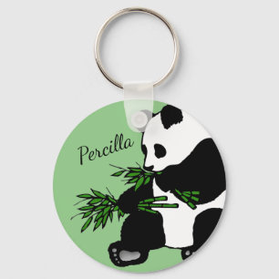 Reuzenpanda Eet Bamboe Naam Sleutelhanger