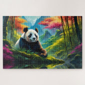 Reuzenpanda in kleurrijk Bamboebos op Berg Legpuzzel (Horizontaal)